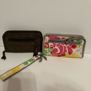 Thirty-One 31 Bundle of 2 - Floral and Brown Wallet